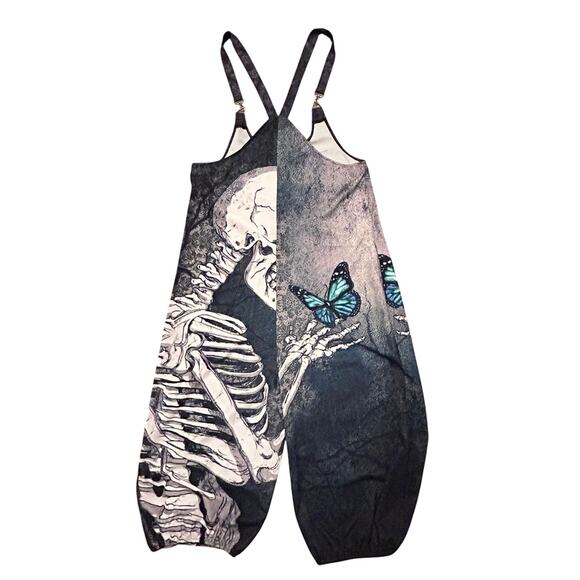 Temu Regular Size Skeleton w/Butterfly Jumpsuit & Romper Women's Size Small - Picture 3 of 9